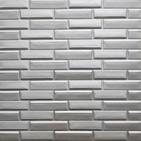 Самоклеюча декоративна 3D панель кладка срібло 770х700х5 мм (034) SW-00000217